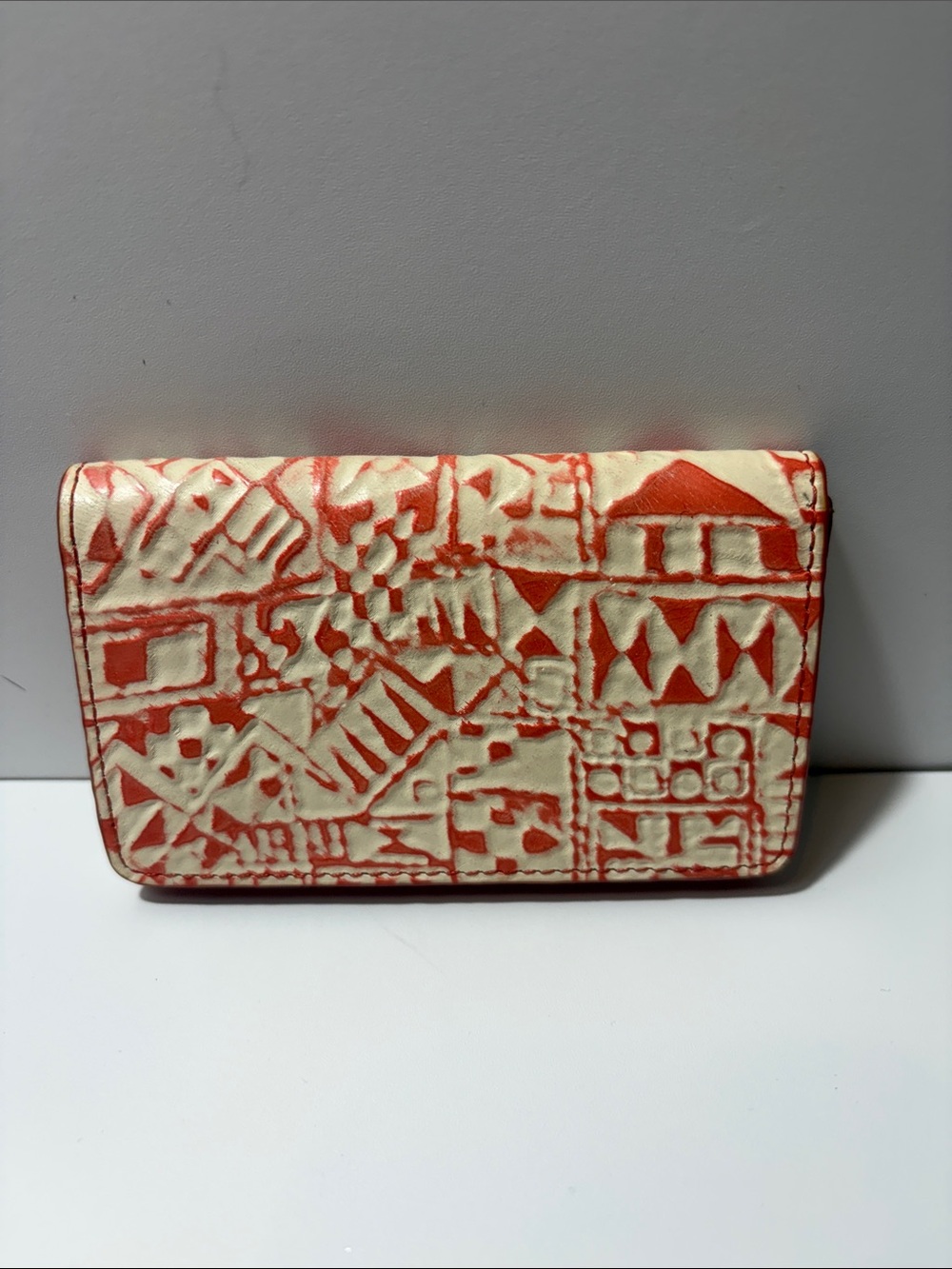 Lodis Coral and Cream Embossed Wallet